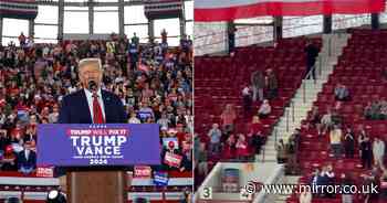 US election: Donald Trump greeted with empty seats during final rallies in president race