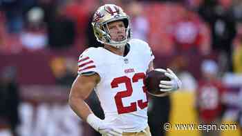 CMC back at practice as Niners eye RB's return