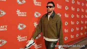 Travis Kelce arrives at Arrowhead for Kansas City Chiefs Monday night clash against the Tampa Bay Buccaneers