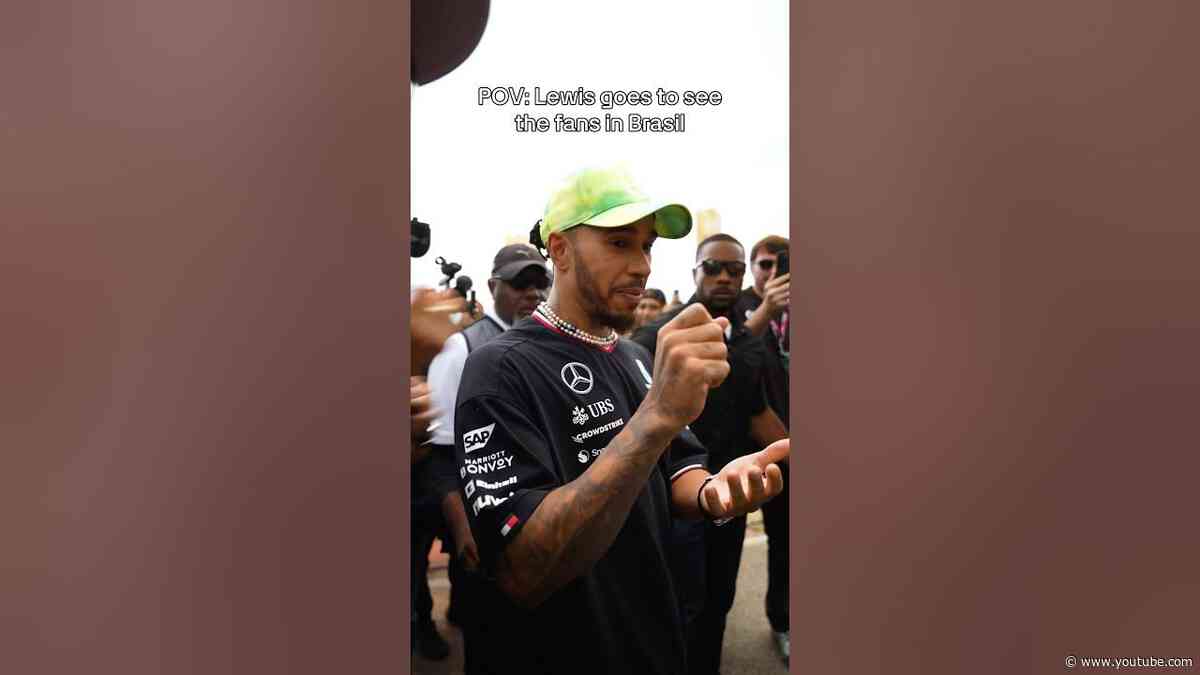 Lewis Goes to See the Fans in Brasil and It’s CHAOS 😁💚💛 #f1 #formula1 #mercedesamgf1