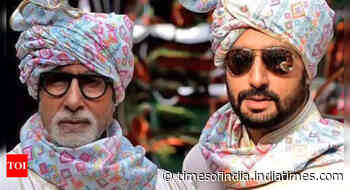 Big B visits temple ahead of Abhishek's trailer launch