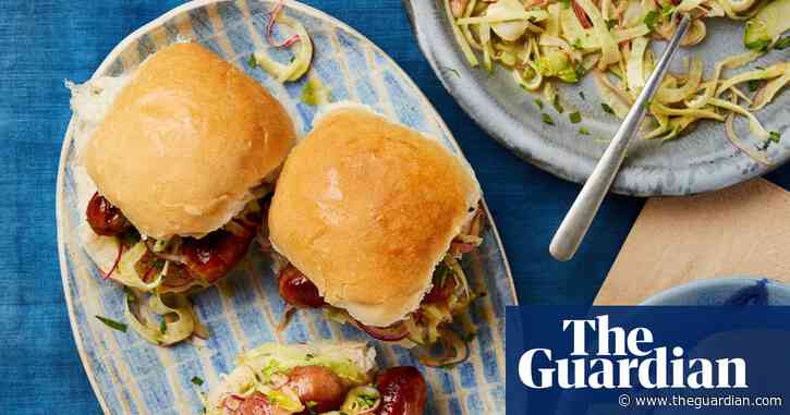 Georgina Hayden’s recipe for sausage baps with mustardy apple slaw