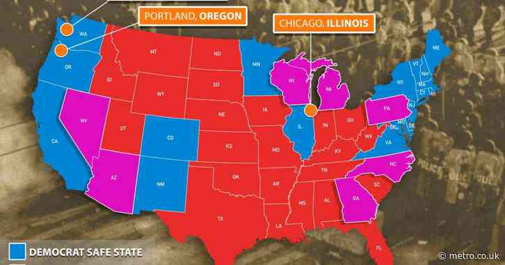 Map shows where civil unrest could break out after US elections