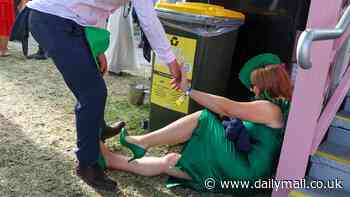 Wild scenes as glammed up Melbourne Cup revellers kick off their heels and let loose long after the race that stops the nation