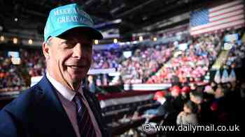 Donald Trump picks out 'friend' Nigel Farage from crowd at US election rally in Pennsylvania... as MPs question why he's 3,500 miles away in the US while the Commons is sitting