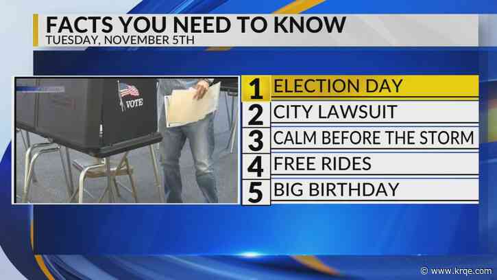 KRQE Newsfeed: Election day, City lawsuit, Winter weather, Free rides, Big birthday