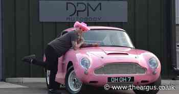 Hot pink Barbie-inspired classic Aston Martin to go on display at car show