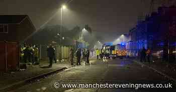 Bonfire night chaos as police pelted with fireworks by huge group of youths in street