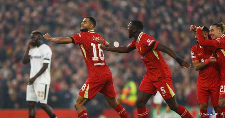 Luis Díaz en Cody Gakpo scoren voor Liverpool tegen Bayer Leverkusen