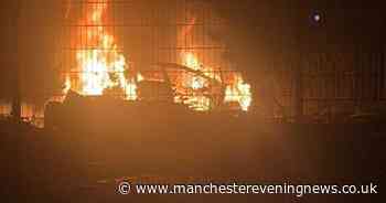 Street turned into Bonfire night 'warzone' as car set alight and police attacked with fireworks