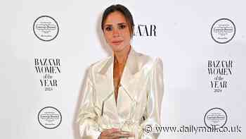 Victoria Beckham joins glamorous Sophie Turner, Maya Jama and Cat Deeley at Harper's Bazaar Women Of The Year Awards as fashion designer wins prestigious entrepreneur gong in front of proud daughter Harper, mum Jackie and sister Louise