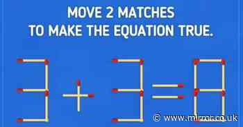 If you can solve this matchstick maths problem in less than 10 seconds you're in top 2 percent of people