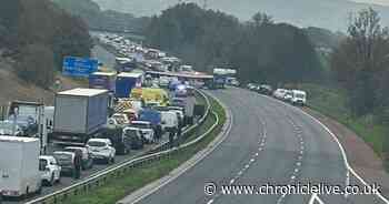 M6 crash: Lorry overturns as motorway closed and Air Ambulance attends scene