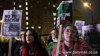 Backlash against UK activists staging angry demo outside US Embassy in London as protest against Donald Trump's election victory