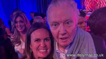 Angelina Jolie's father Jon Voight  celebrates Donald Trump's election victory with Sarah Huckabee Sanders