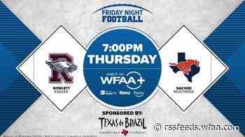 WFAA's Friday Night Football to broadcast special Thursday night game as Rowlett and Sachse square off in the Hammer Bowl