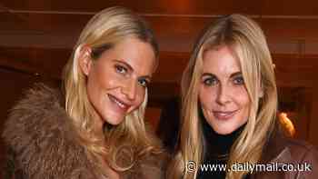 Donna Air cuts a stylish figure in a chocolate leather trench coat as she joins glamorous Poppy Delevingne at the Mother Made UK launch dinner