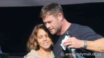 Halle Berry shares sweet embrace with Chris Hemsworth on LA set of new film Crime 101