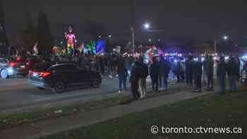 Man charged, two others wanted in connection with Monday’s demonstration outside Brampton temple