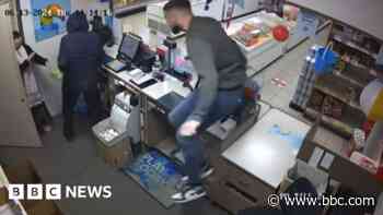 Armed robber tackled by staff on CCTV is jailed