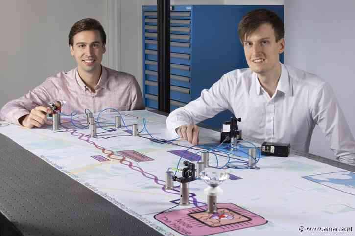 Rudimentaire quantum-netwerkverbinding tussen Nederlandse steden