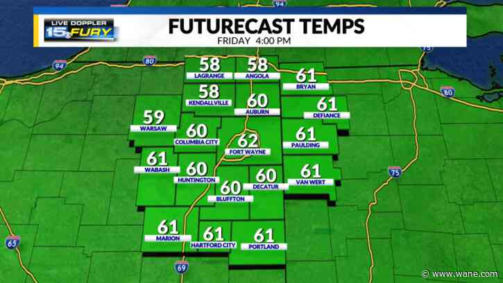 Sunshine today with weekend rain