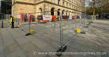 Tents moved from St Peter's Square and fences put up ahead of Remembrance Day