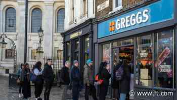 Greggs shares fall as analysts predict near-£100mn Budget hit