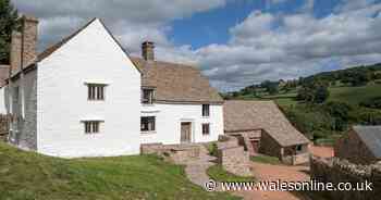 Historic medieval farmhouse with exposed beams and beautiful carved wooden door frames unchanged for more than 300 years