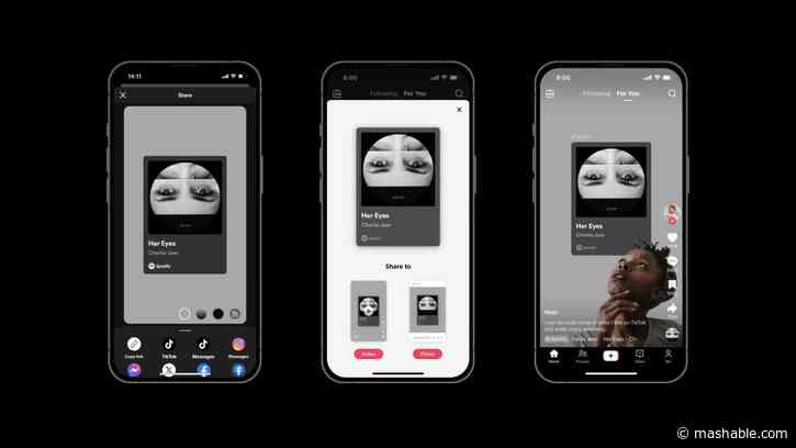 TikTok's new feature lets you share from Spotify and Apple Music