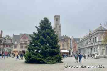 Alleen de lichtjes nog: in Brugge staat de kerstboom al