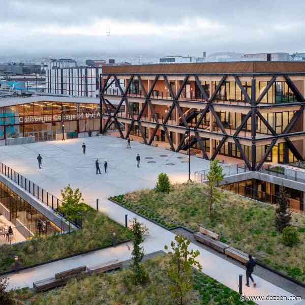 Studio Gang places "eccentric" mass-timber buildings around concrete terrace