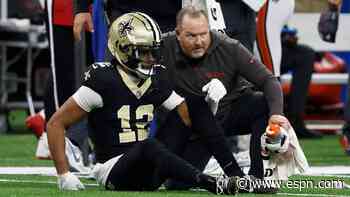 WR Olave out vs. Falcons as Saints consider IR