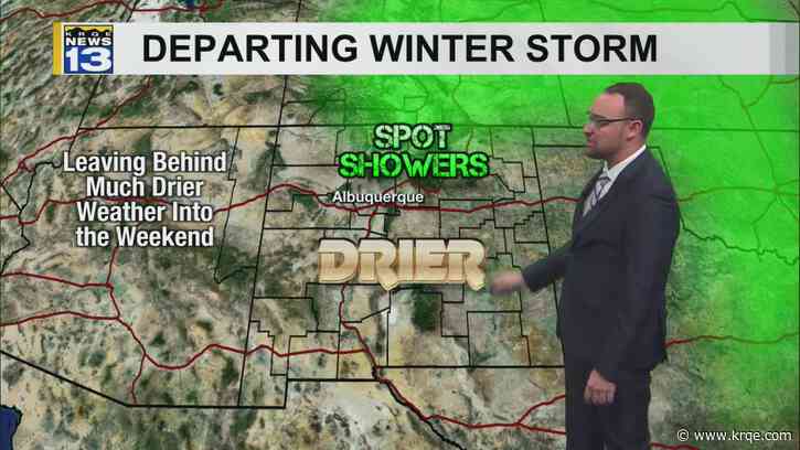 Winter storm moves out of New Mexico into the weekend