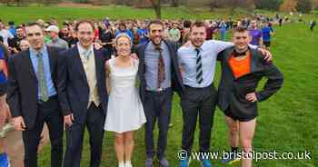 Bristol newlyweds take on parkrun in their wedding gear