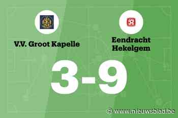 Vijf opeenvolgende overwinningen voor Hekelgem na 3-9 winst tegen VV Groot Kapelle