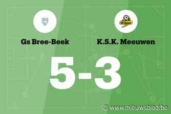 Bree-Beek B wint spektakelwedstrijd van Meeuwen B