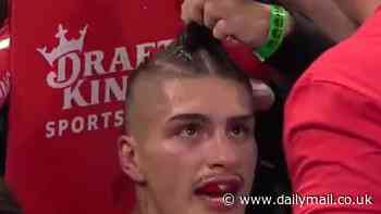 Watch bizarre moment a boxer gets a HAIRCUT during a fight in bid to save his bout - and ends up WINNING after ordering specific type of cut