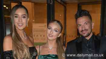 Princess Andre, 17, cuts a stylish figure in a green velvet gown as she joins her dad Peter and his wife Emily for a family night out at Arora's Charity Ball