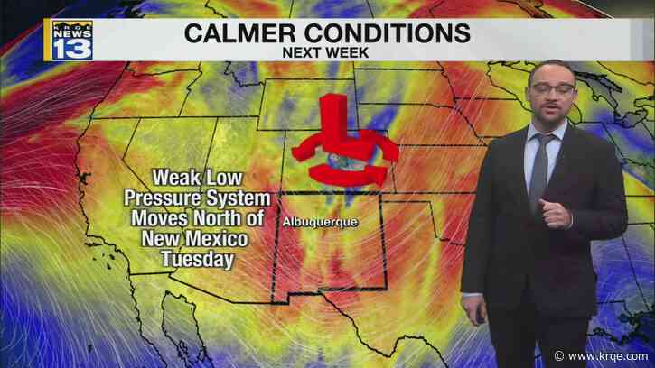 Calmer conditions into next week