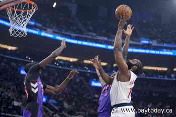 Harden, Powell score 24 points apiece as Clippers edge Raptors 105-103