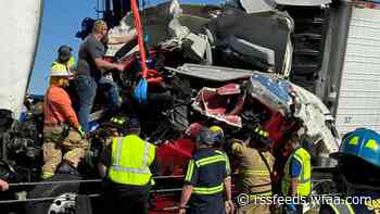 Major vehicle crash involving 3 18-wheelers on I-20 near Terrell