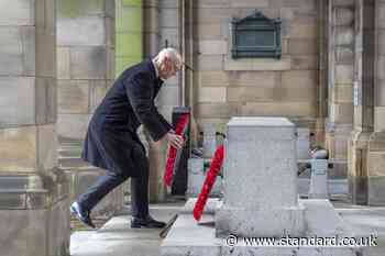 Swinney pays tribute to war hero uncle as nation pauses on Remembrance Sunday