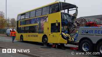 Double-decker bus crash leaves 17 people injured