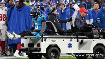 Panthers RB Sanders carted off field, ruled out