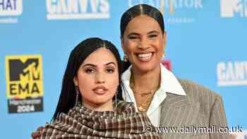 Mabel, 28, rocks a quirky checked dress as she joins her chic mum Neneh Cherry, 60, on the MTV European Music Awards red carpet