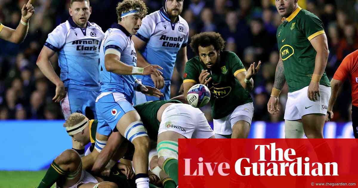 Scotland 15-32 South Africa: Autumn Nations Series rugby union – as it happened