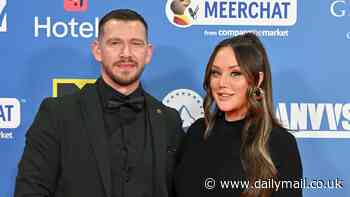 Pregnant Charlotte Crosby shows off her baby bump in a fitted black gown alongside fiancé Jake Ankers at MTV EMAs in Manchester