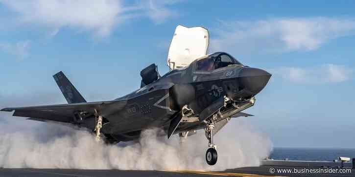 Striking images show the F-35 jump-jet's first trials on a newly converted Japanese aircraft carrier