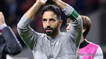 Ruben Amorim enjoys a fairytale ending at Sporting Lisbon as his side fight back from two goals down to triumph 4-2 over Braga... celebrating passionately with fans just a day before starting his Man United job